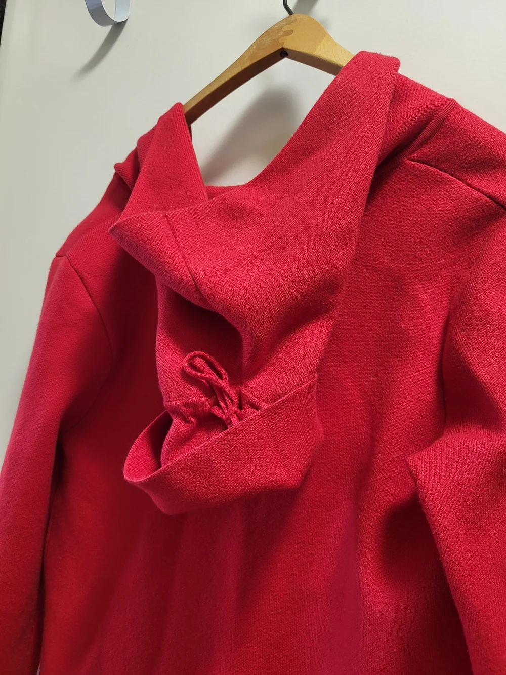 IEF/Love Clothes Red Hooded Open Longline Coatigan OSFA